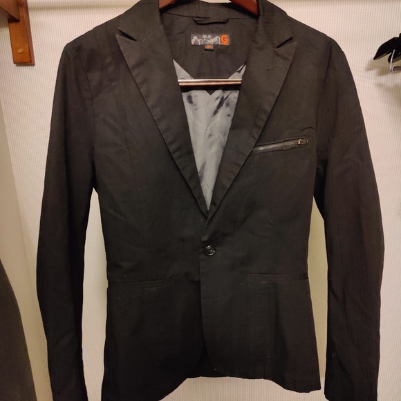G BY GUESS TUXEDO BLAZER WITH LAPEL, BLACK, BEAUTIFUL! FORMAL OR CAUSAL. UNISEX - Picture 7 of 13